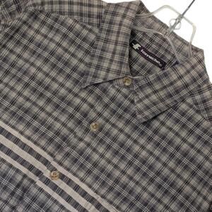 Ferruche Shirt Mens‎ Medium Gray Plaid Long Sleeve Button Front Cotton Casual